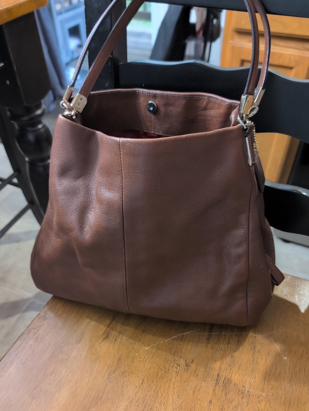 COACH Women's Phoebe Chestnut 3 compartment Leather Shoulder Hobo Bag - Guc - Picture 9 of 9